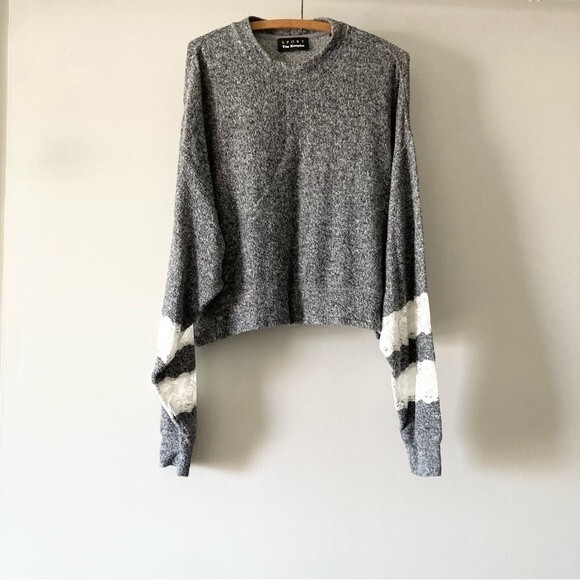 Kooples Sport Sweet Fleece Lace Sweatshirt 3 Large - Picture 5 of 7